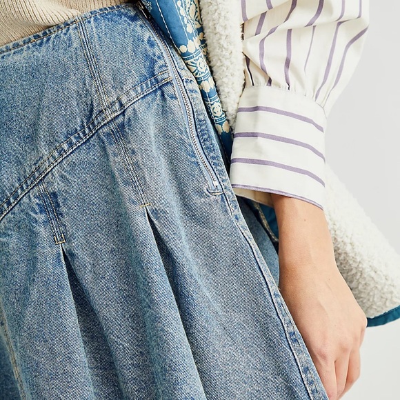 Free people marigold denim mini skirt boho - Picture 3 of 6